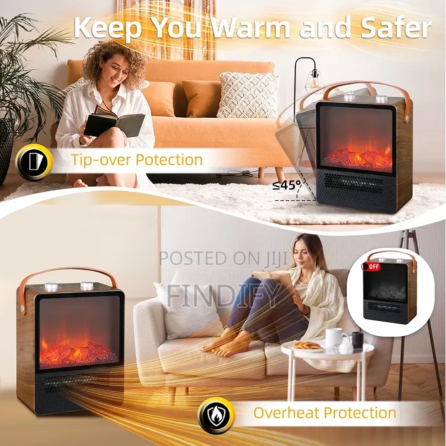Electric Fireplace 1500W Space Portable Heater for Indoor