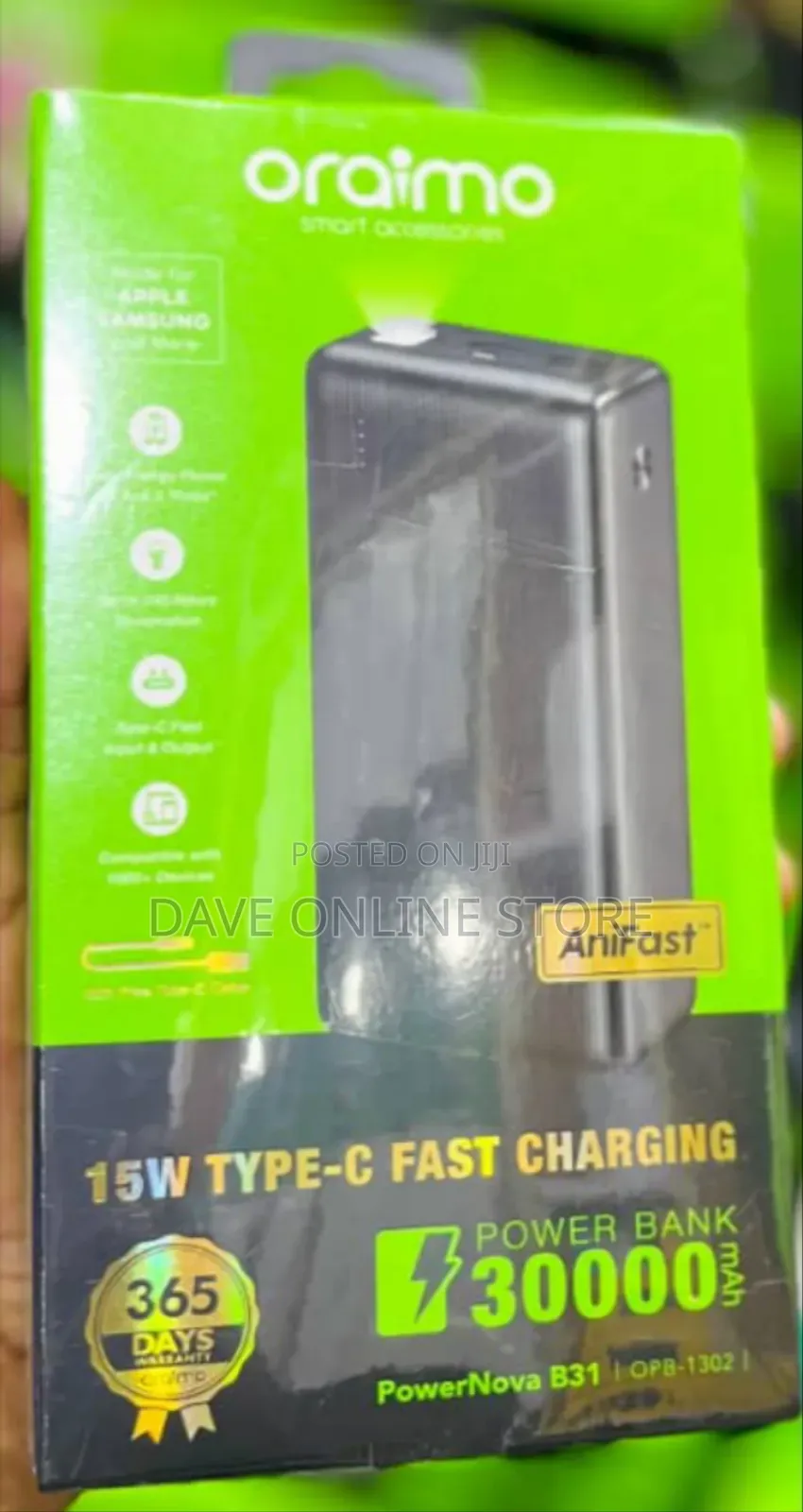 Oraimo PowerNova B31 (OPB-1302) 30,000mAh Portable Power Bank