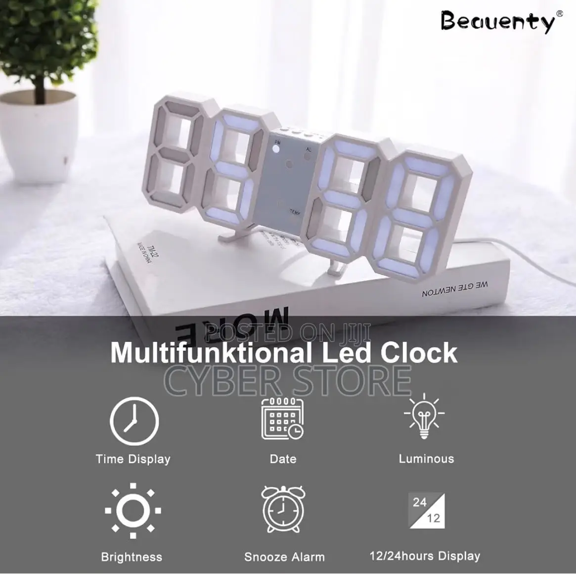3D LED Digital Wall and Desk Alarm Clock