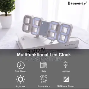 3D LED Digital Wall and Desk Alarm Clock