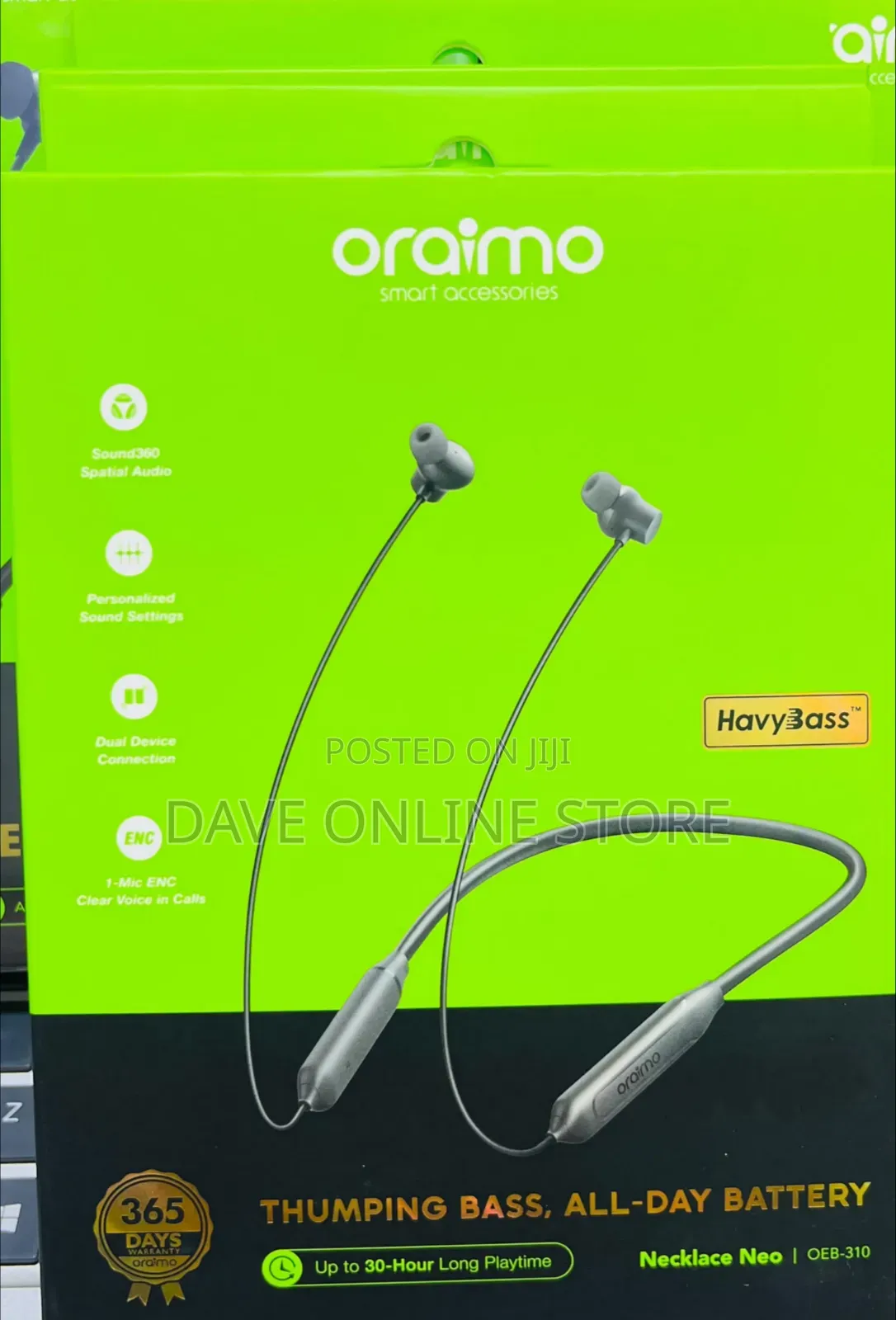 Oraimo Necklace Neo (Model OEB-310) Wireless Neckband Earphones.