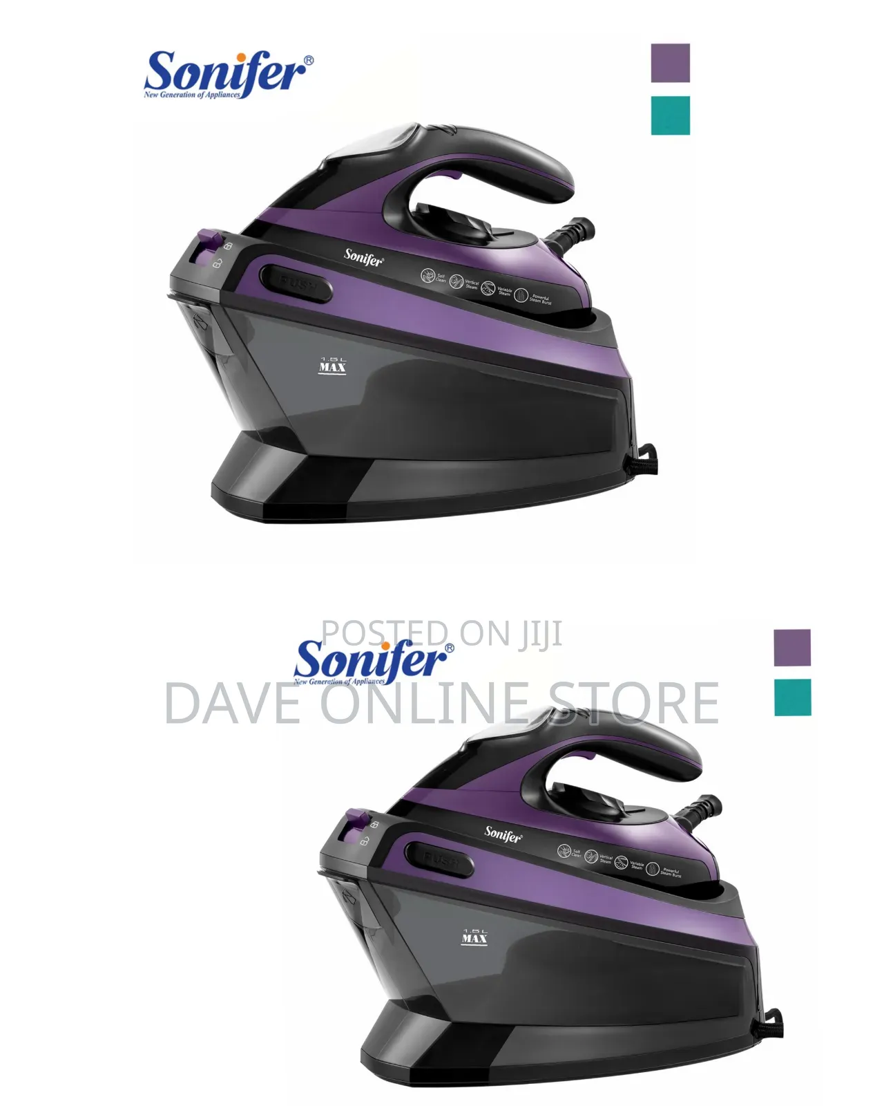 Sonifer SF-9112, a 2400W Cordless Electric Steam Iron