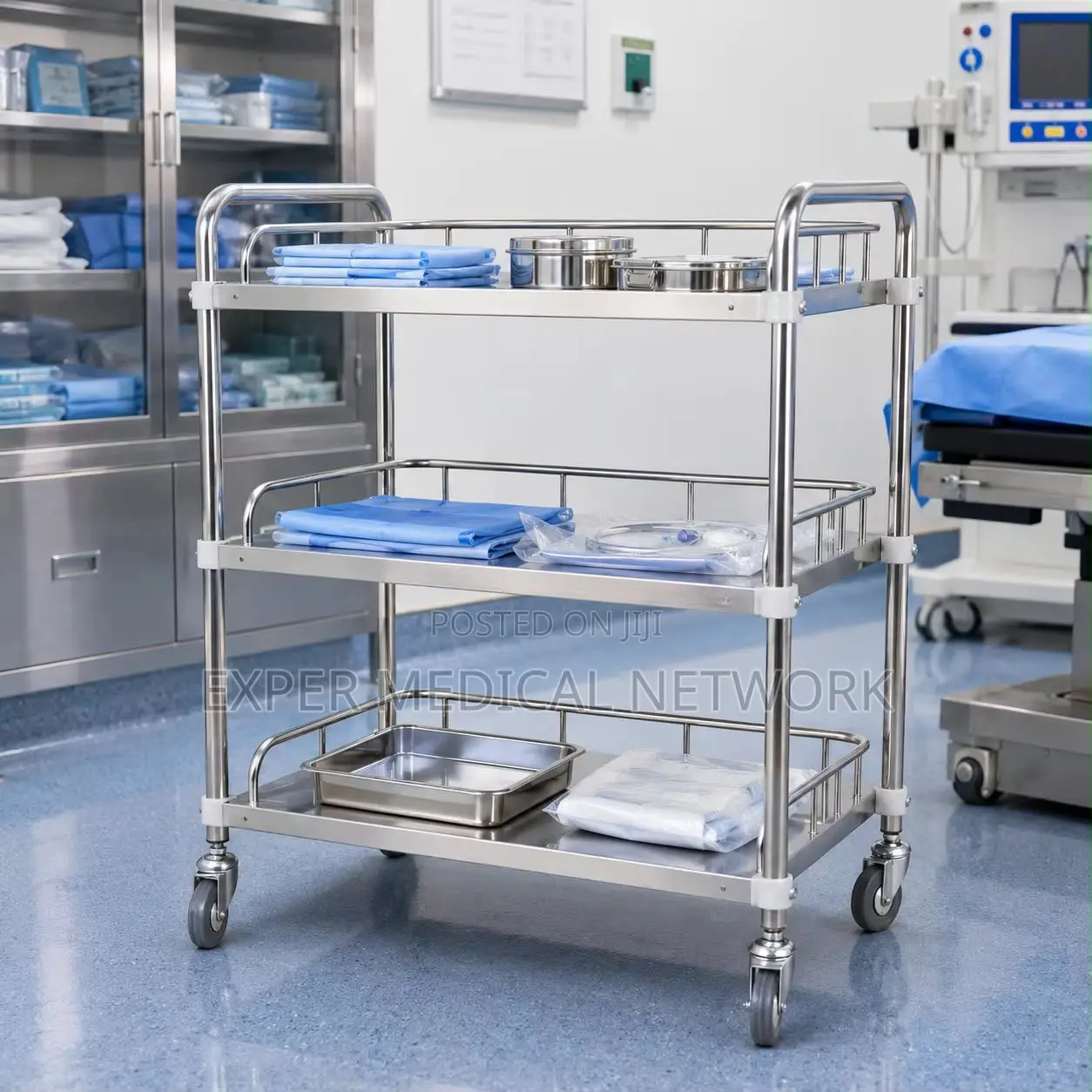 Three Shelf Medical Trollry
