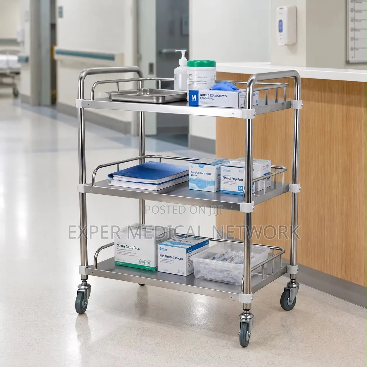 Three Shelf Medical Trollry