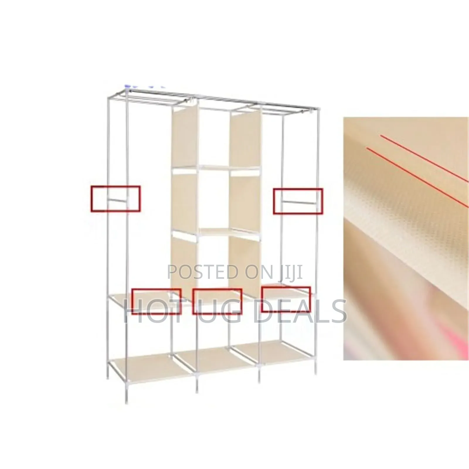 Portable Fabric Wardrobe 130x46x175CM Closet Organizer for Bedroom