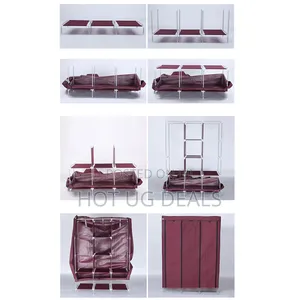 Portable Fabric Wardrobe 130x46x175CM Closet Organizer for Bedroom