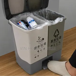 2 in 1 Dual Compartment Pedal Trash Can