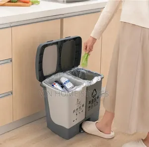 2 in 1 Dual Compartment Pedal Trash Can