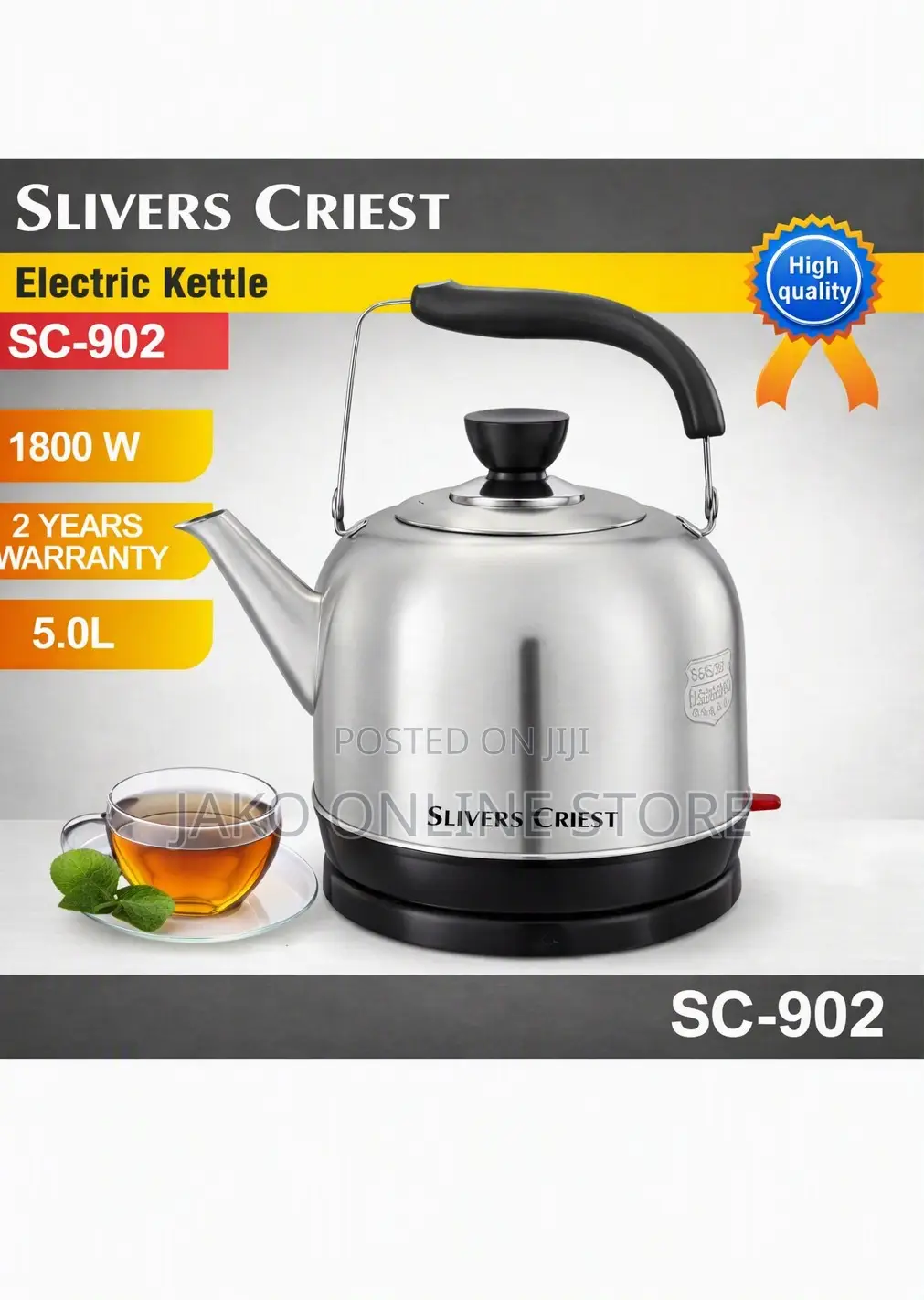 Slivers Criest SC‐902 Electric Kettle
