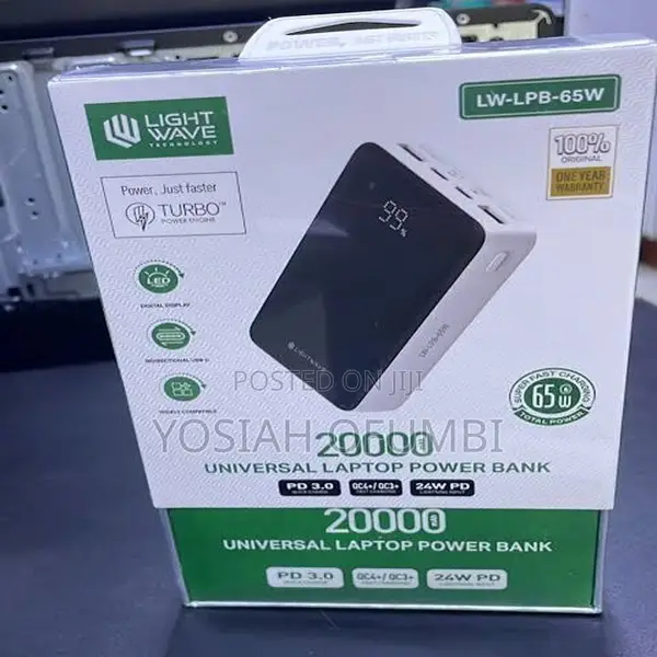 Lightwave 20000MaH Laptop Power Bank ( LW-LPB-65W)