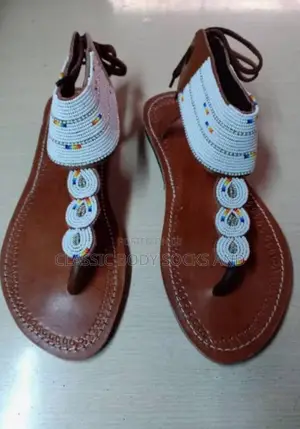 Elegant White Genius Leather Masai Sandals