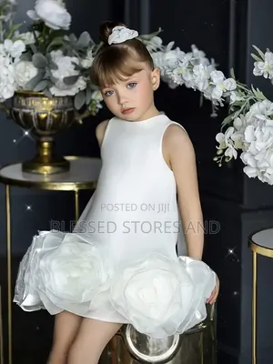 Girls White Party Dress