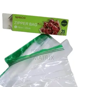 Ziploc Plastic Fridge Food Reusable Zipper Bags 18x20cm - 25pcs
