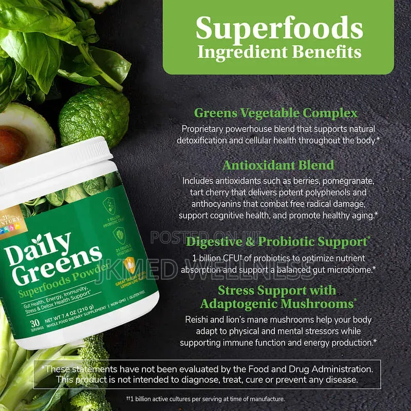21st Century Daily Greens Superfoods Powder 4 Oz