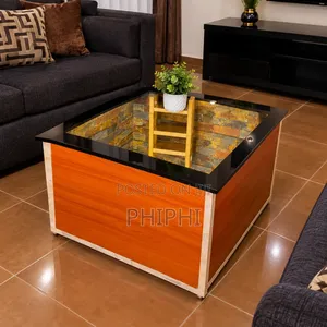 Infinity Center Table With Warm Lights Inside and a Good Decor