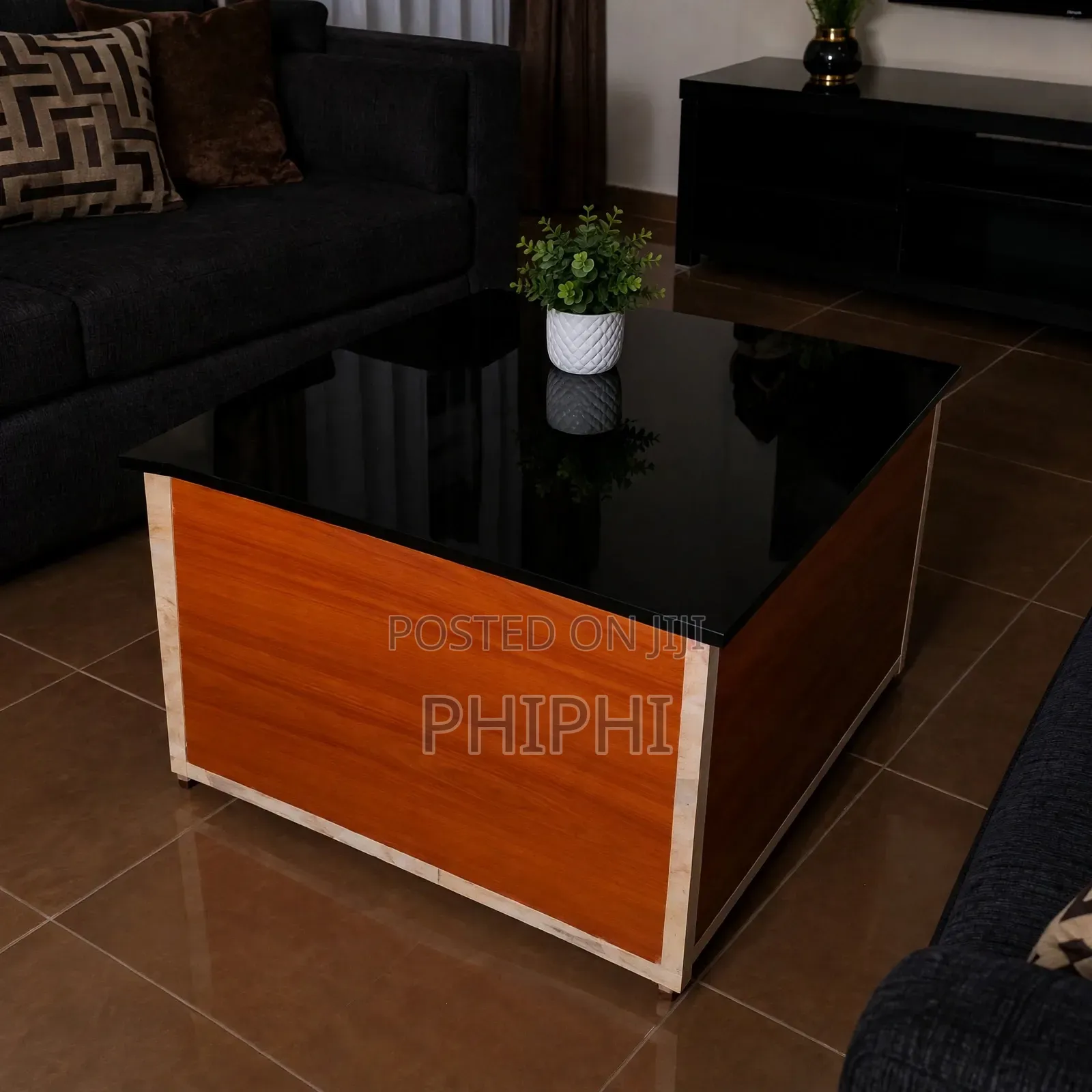 Infinity Center Table With Warm Lights Inside and a Good Decor