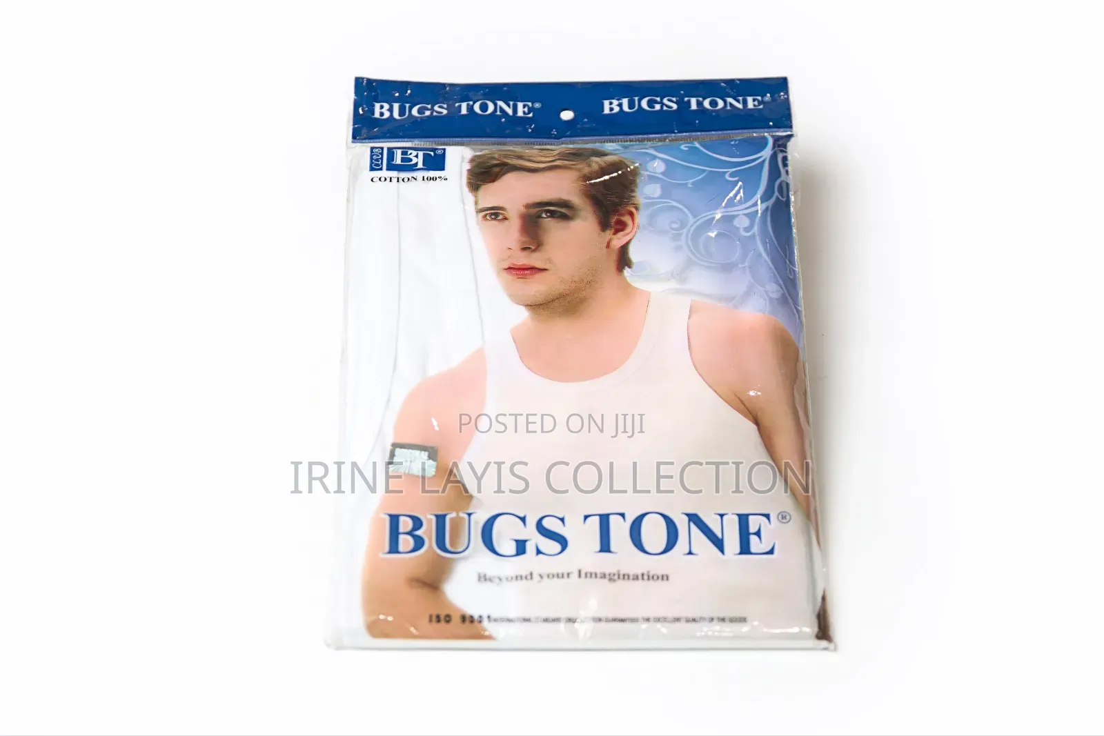Bugs Tone Men's White Cotton Tank Top / Sleeveless Vest.