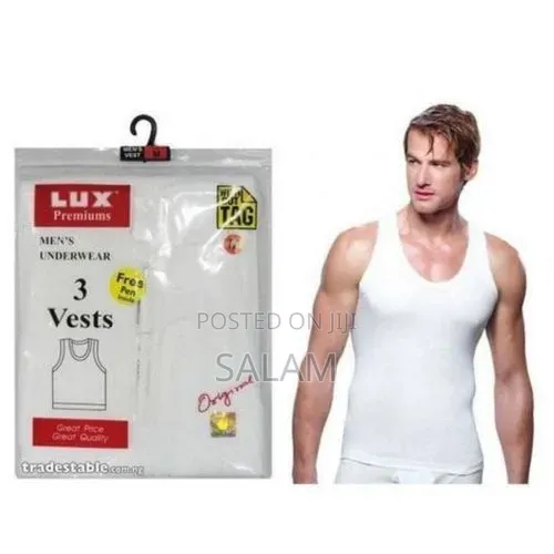 Unisex Vest - 3 Pieces Pack of Lux Premium Cotton Vests White