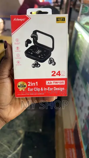 2-in-1 Wireless Earbud and Ear-Clip Audio Set