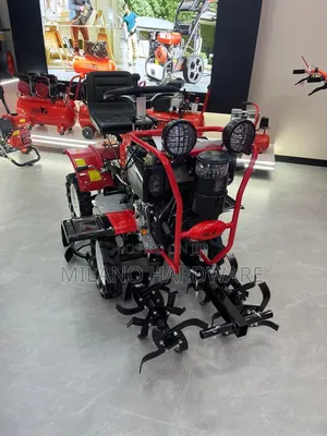 Bison Diesel-Powered Mini 4-Wheel Power Tiller and Cultivator