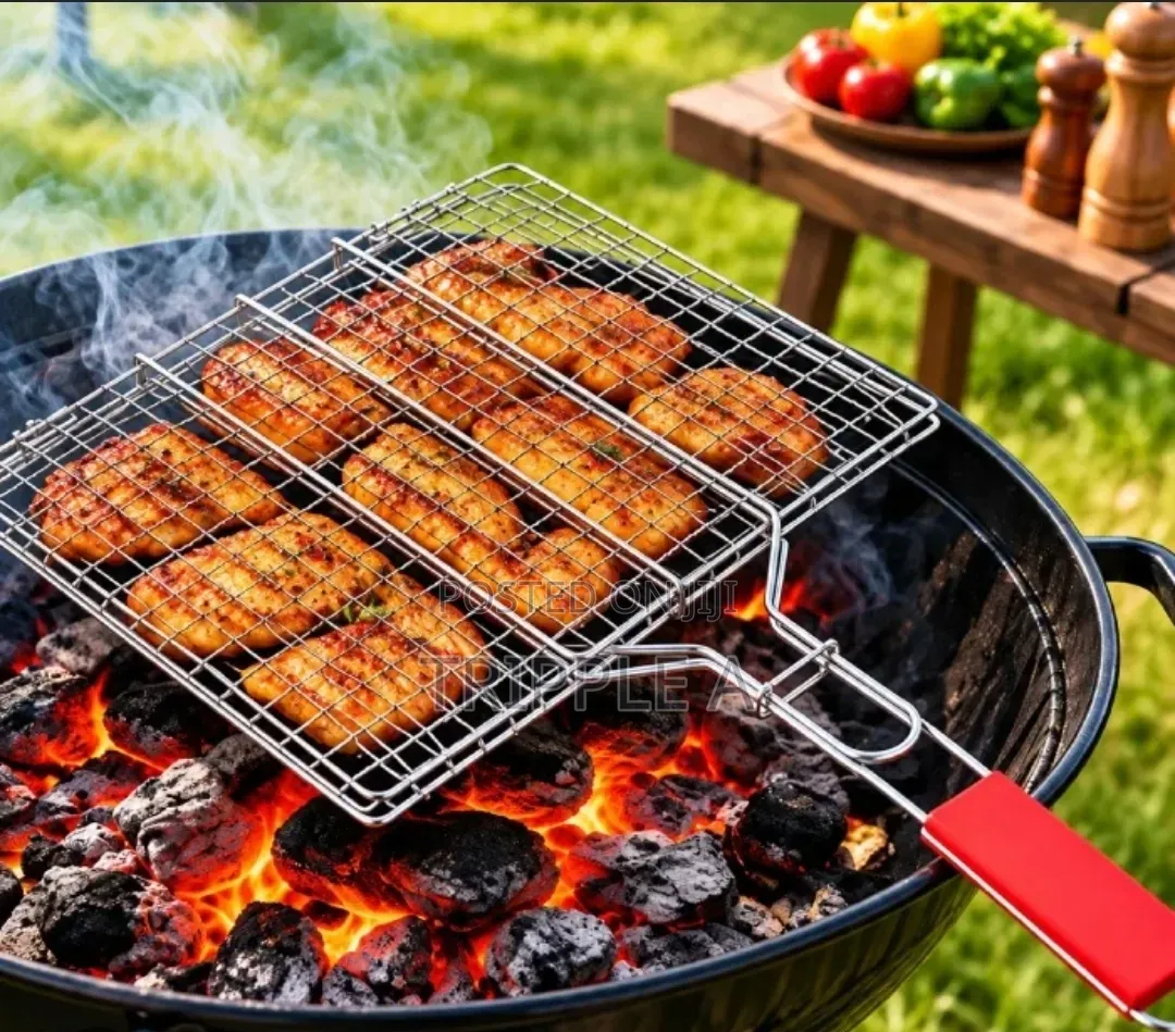 Stainless Steel Triple Fish Grilling Basket