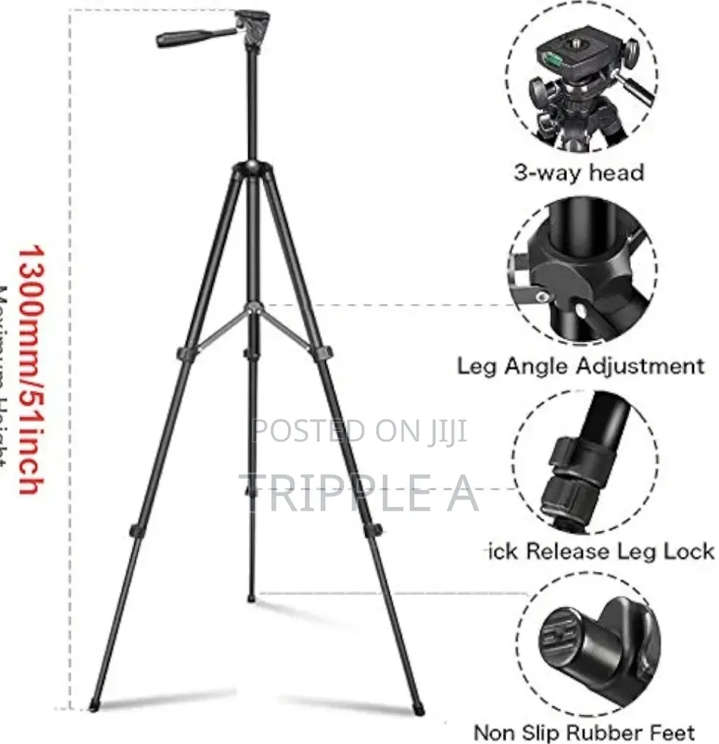 Extendable Lightweight Aluminum Tripod