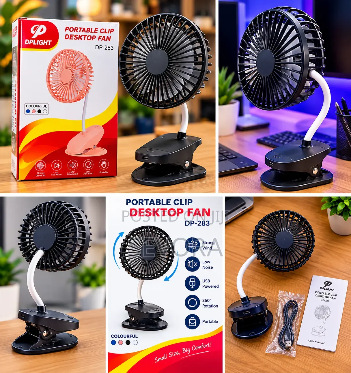 DPLIGHT Portable Desktop Fan