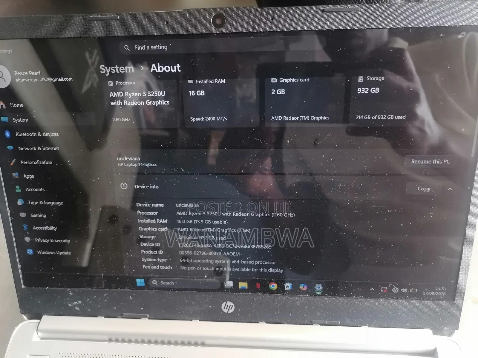 Laptop HP 14-ep0063 16GB AMD Ryzen 3 SSD 1T