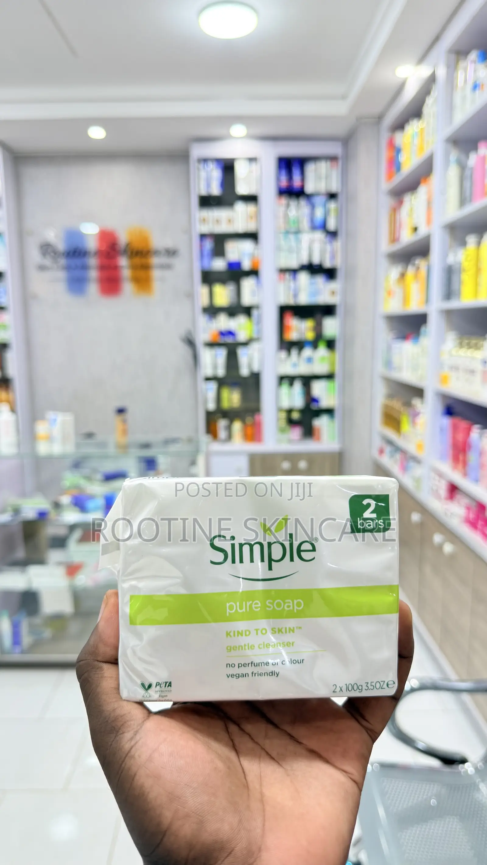Simple Pure Kind to Skin Gentle Bar Soap for Sensitive Pack of 2 Bars