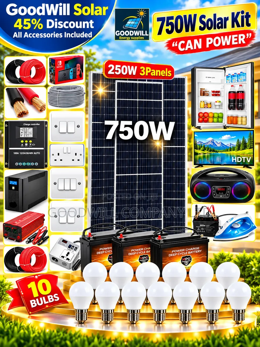 750w Massive Clean Energy Solar System Full Kit