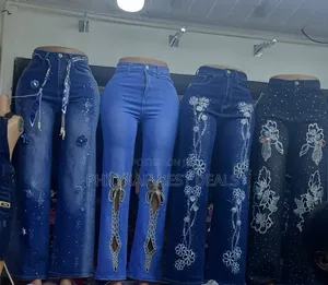 Girly Loose Waist Floral Jeans