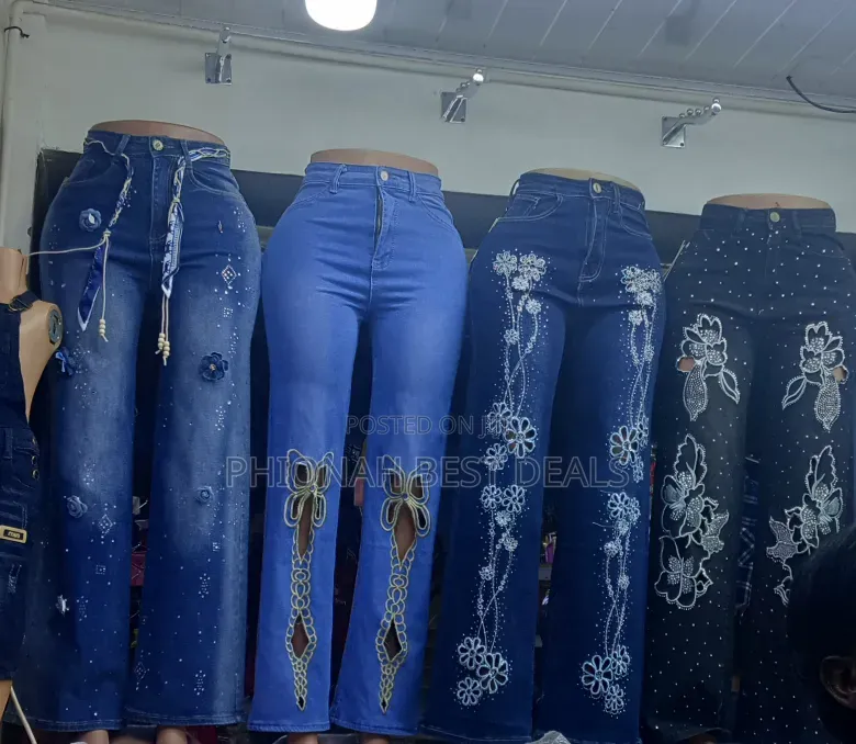 Girly Loose Waist Floral Jeans