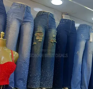 Girly Loose Waist Floral Jeans