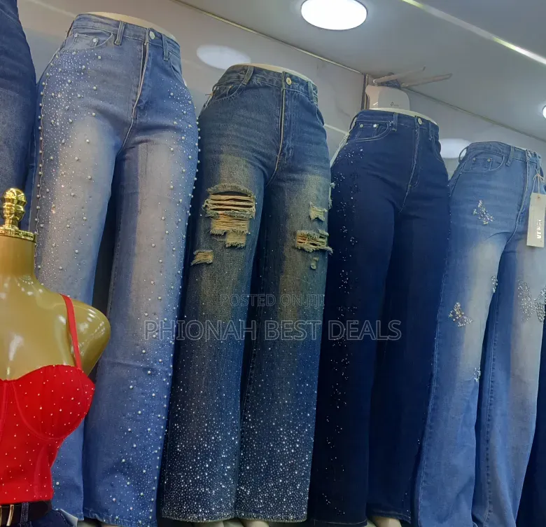 Girly Loose Waist Floral Jeans
