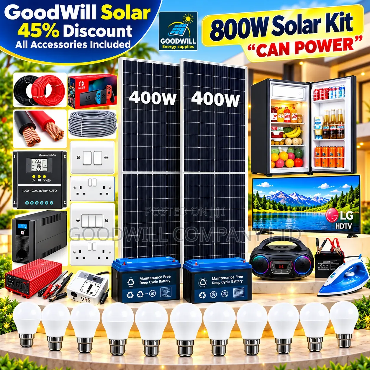 800w Massive Clean Energy Solar System Full Kit