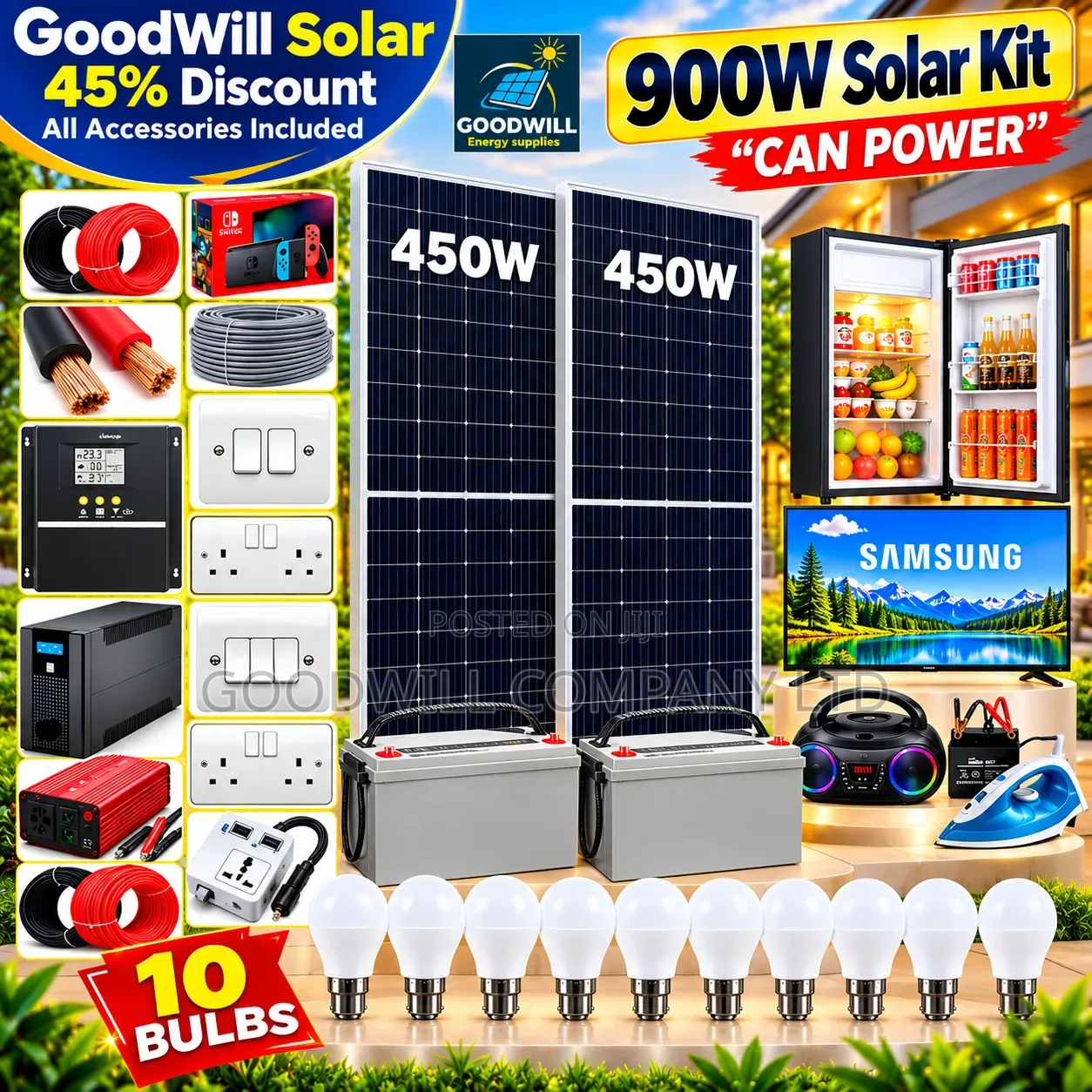 900w Massive Clean Energy Solar System Full Kit