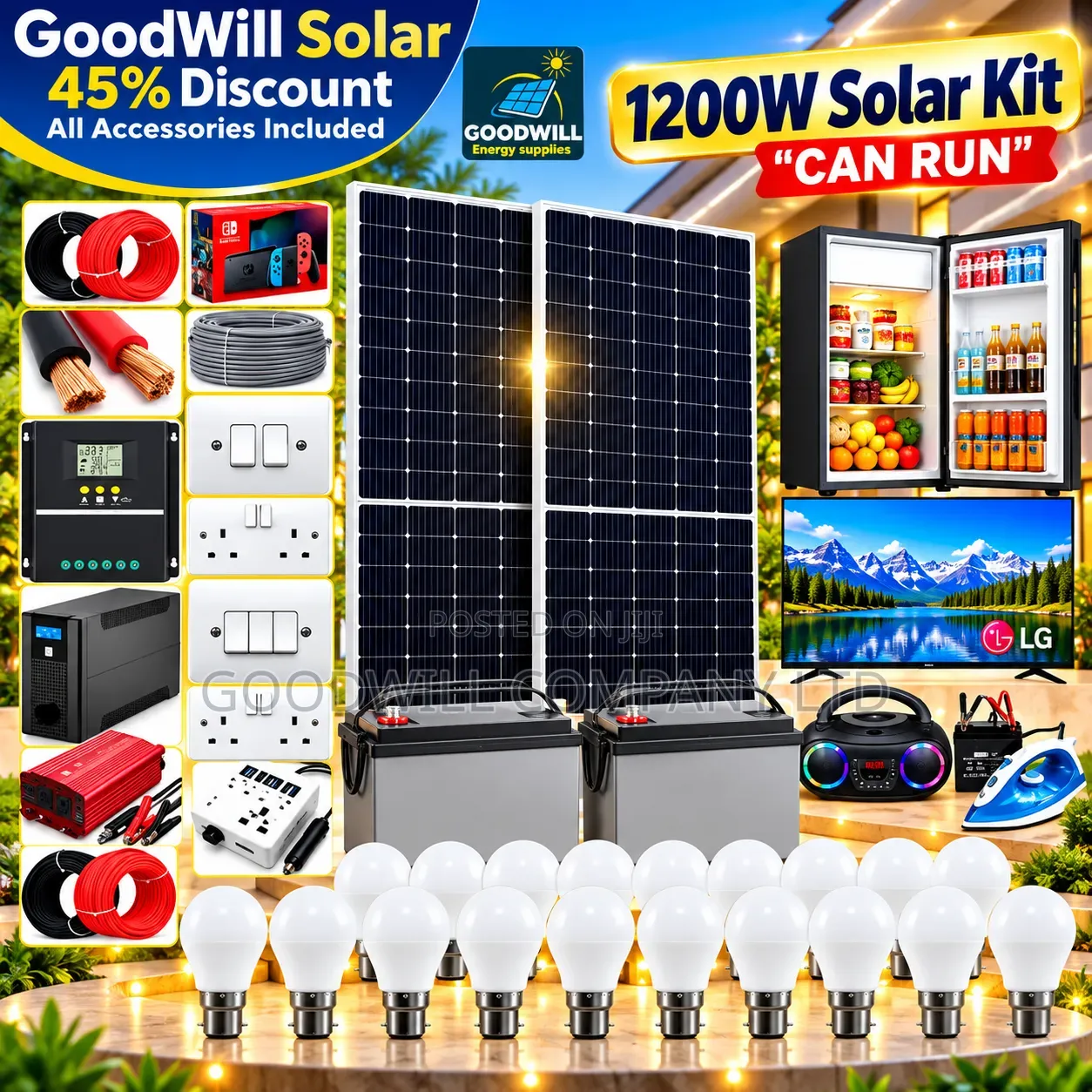 1200w Massive Clean Energy Solar System Full Kit