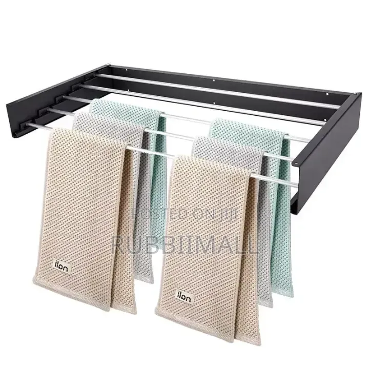 Wall-Mounted Metal Folding Towel & Clothes Drying Rack (80×10.5×40cm)