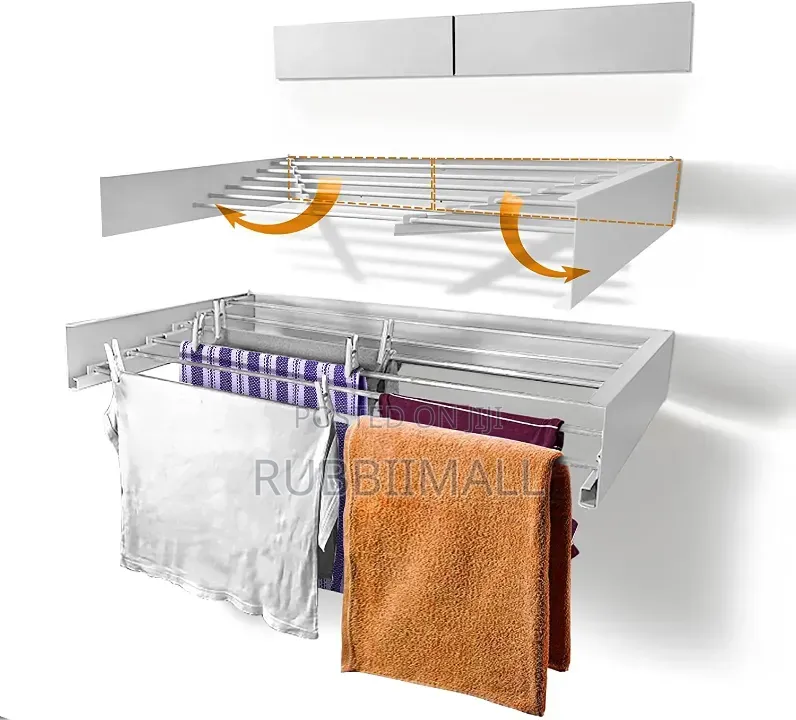 Wall-Mounted Metal Folding Towel & Clothes Drying Rack (80×10.5×40cm)