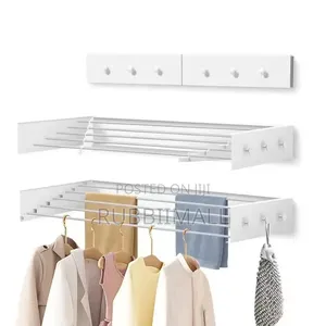 Wall-Mounted Metal Folding Towel & Clothes Drying Rack (80×10.5×40cm)
