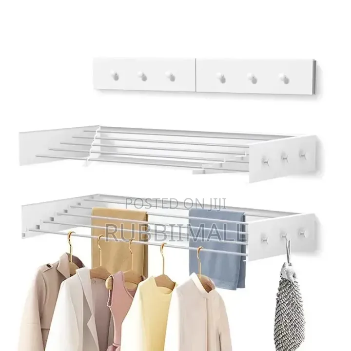 Wall-Mounted Metal Folding Towel & Clothes Drying Rack (80×10.5×40cm)