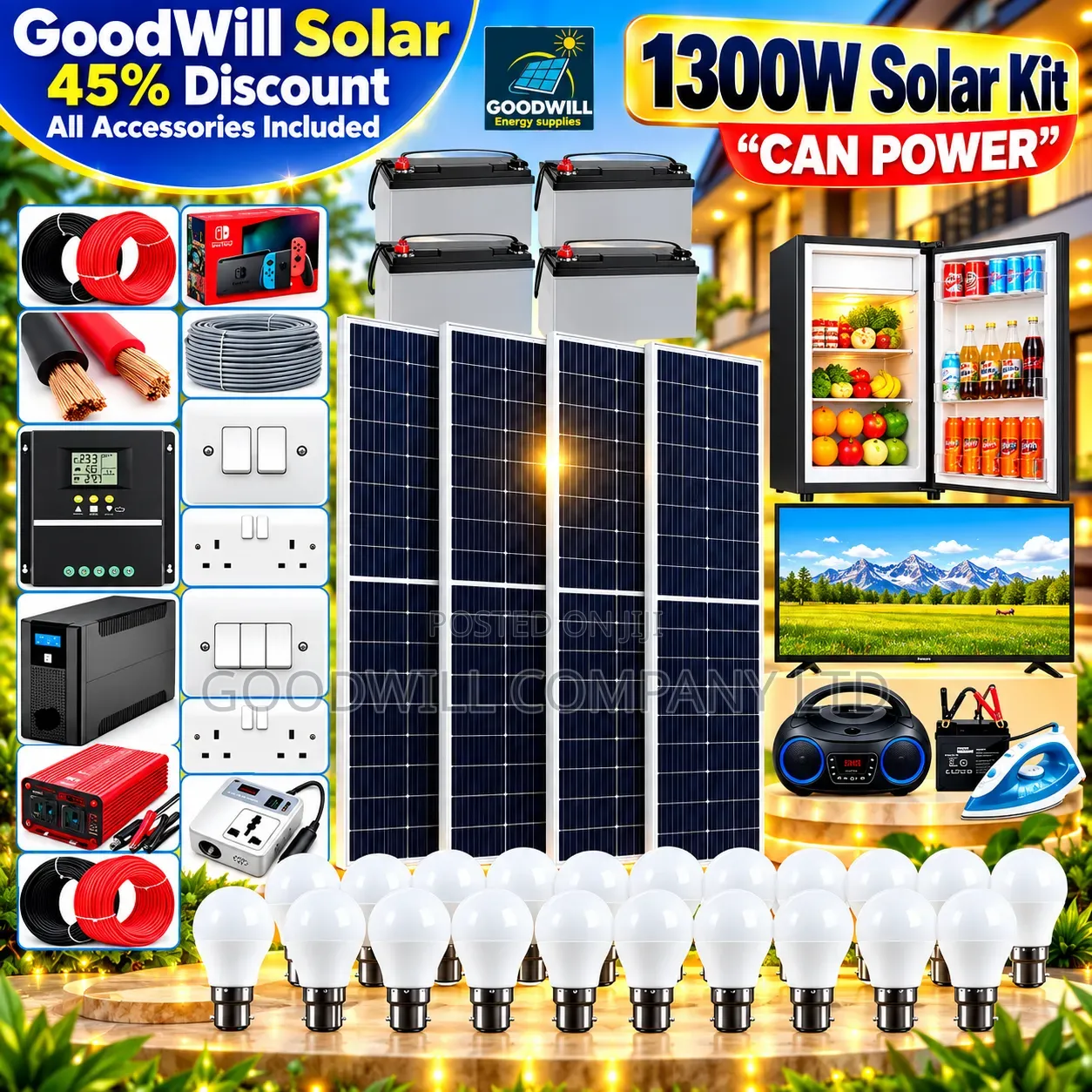 1300w Massive Clean Energy Solar System Full Kit