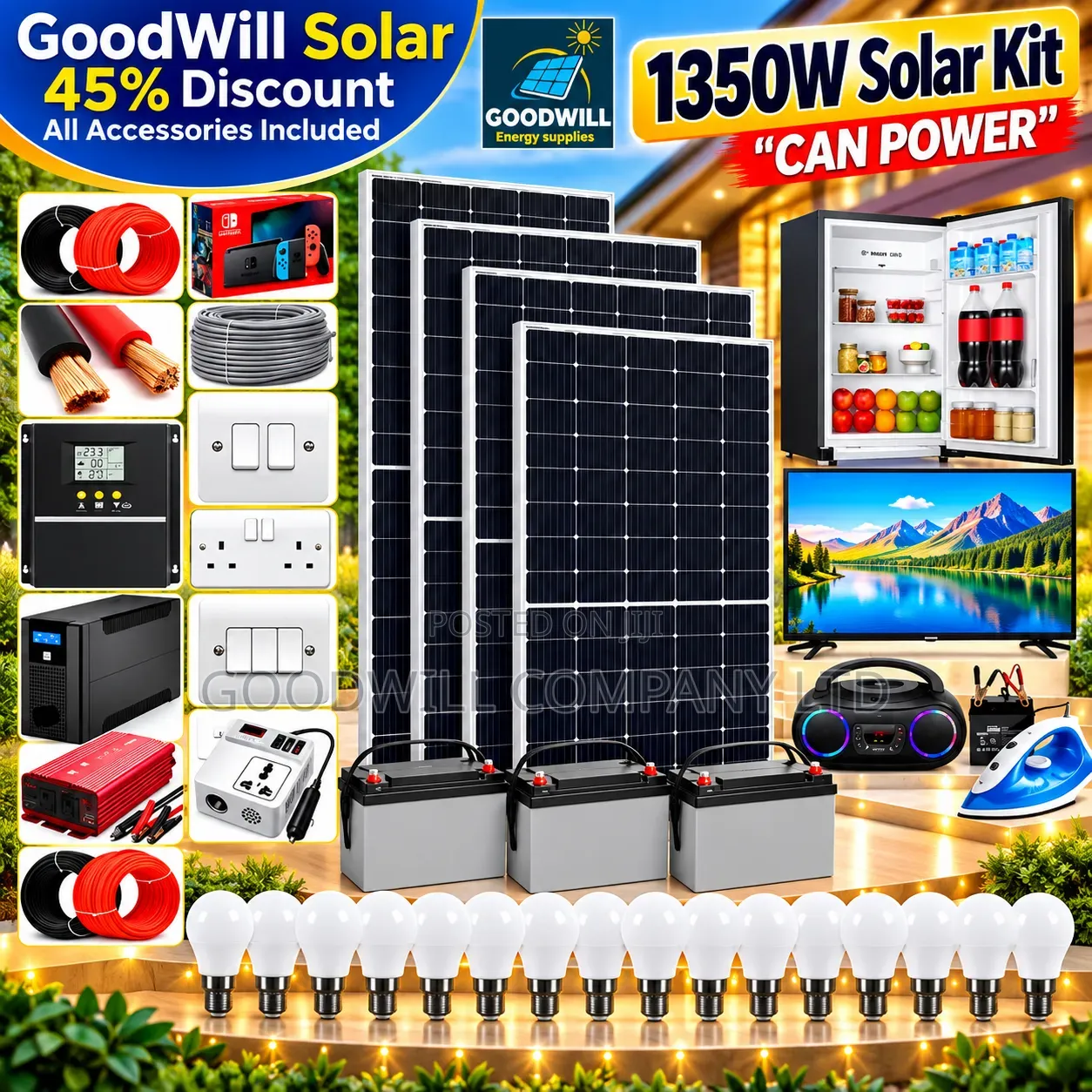 1350w Massive Clean Energy Solar System Full Kit