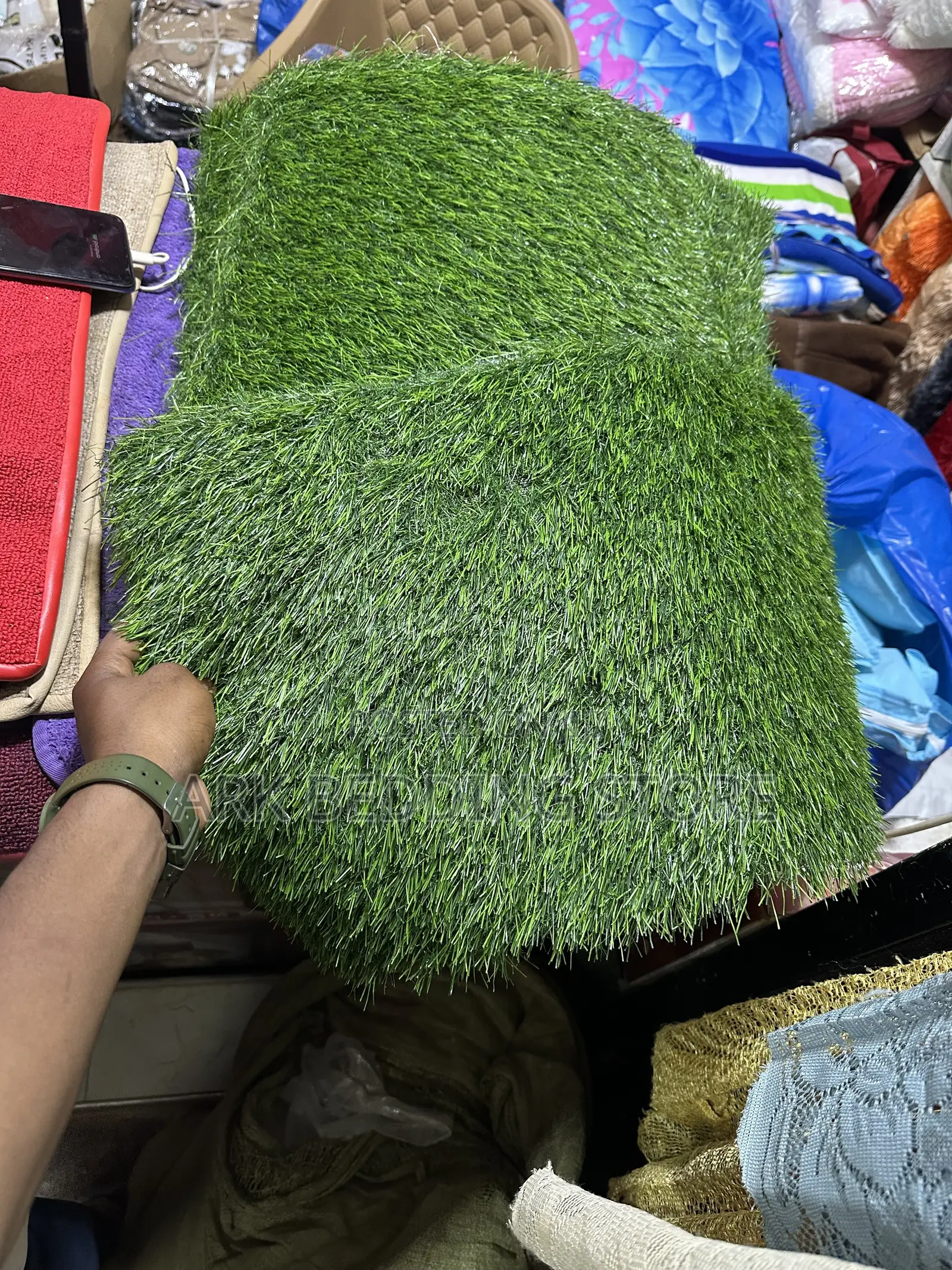 Green Grass-Like Door Mat