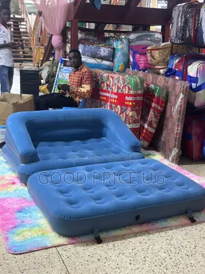 Blue 2-in-1 Inflatable Sofa and Air Mattress Set