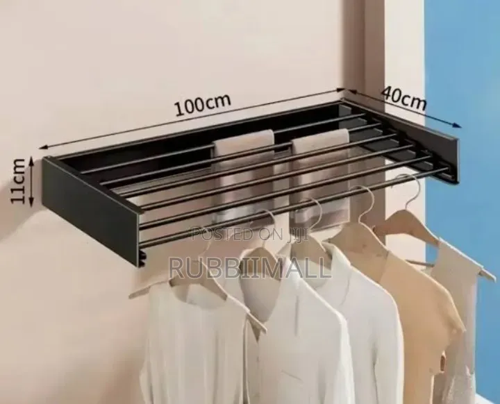 Wall-Mounted Metal Folding Towel & Clothes Drying Rack (100×10.5×40cm)