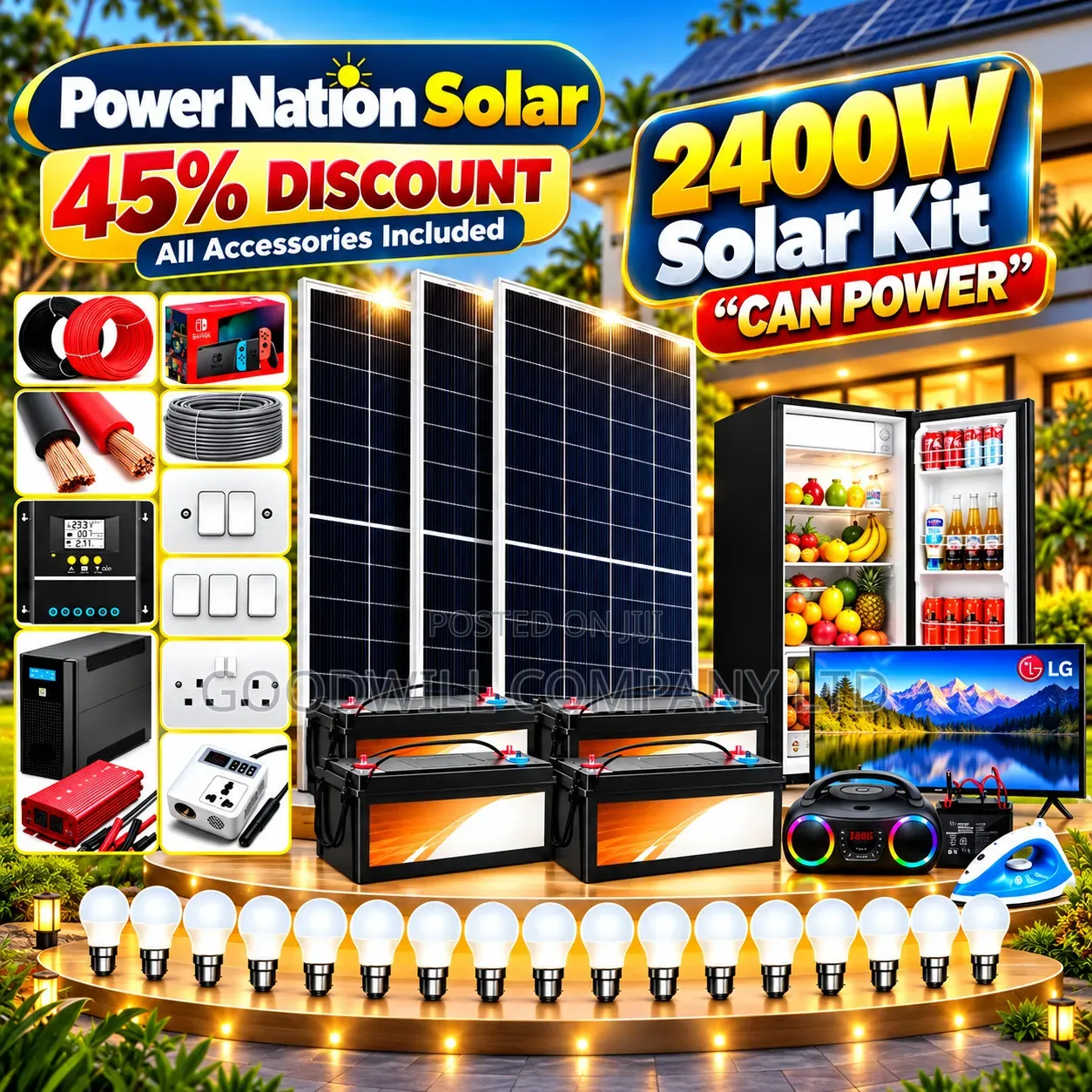 2400w Massive Clean Energy Solar System Full Kit