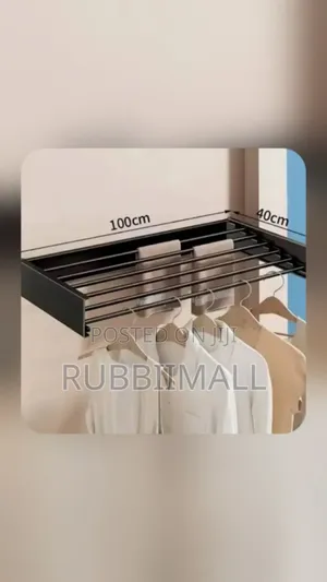Wall-Mounted Metal Folding Towel & Clothes Drying Rack (100×10.5×40cm)