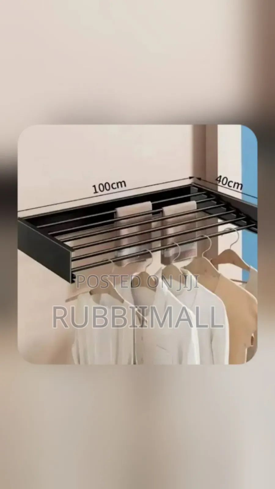 Wall-Mounted Metal Folding Towel & Clothes Drying Rack (100×10.5×40cm)