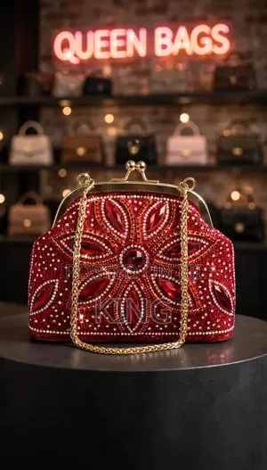 Rhinestone-Embellished Clutch Bag